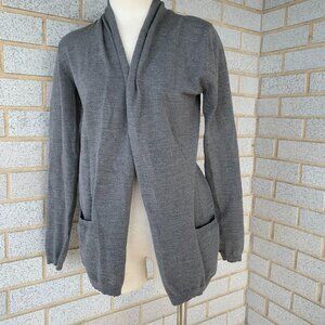 THEORY GRAY CARDIGAN SIZE S 95% MERINO WOOL, 5% NYLON